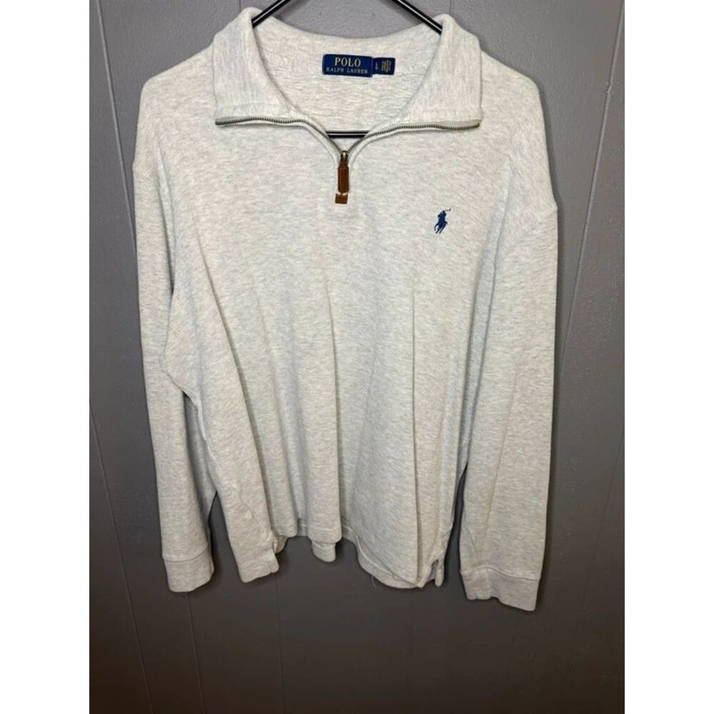 Polo Ralph Lauren Men’s Quarter-Zip Pullover, Heather Gray, Size Large